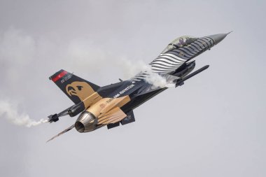 KONYA, TURKIYE - MAY 09, 2023: Turkish Air Force Lockheed Martin F-16C Fighting Falcon (4R-23) in Konya Airport during Anatolian Eagle Air Force Exercise clipart