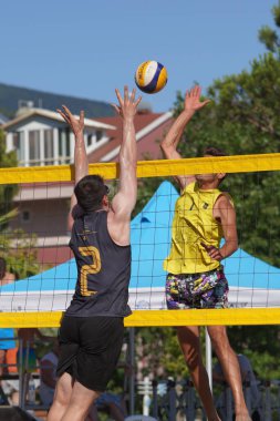 BALIKESIR, TURKIYE - 09 Temmuz 2023: Pro Beach Tour Erdek, Ocaklar Leg