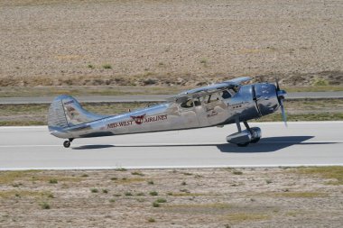 ESKISEHIR, TURKIYE - 17 Eylül 2023: M.S.O Hava ve Uzay Müzesi Cessna 195A (7594) Sivrihisar SHG Hava Gösterisi