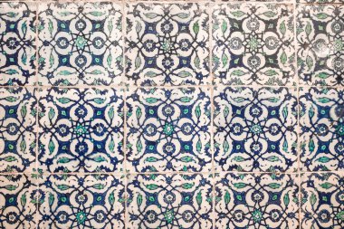 İSTANBUL, TÜRKİYE - HAZİRAN 03, 2023: Eminonu Yeni Camii 'nde Mavi Döşeme