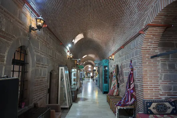 stock image IZMIR, TURKIYE - JULY 04, 2023: People shopping in old Kizlaragasi Bazaar where was built in 1744 and one of the most popular traditional Bazaar in Izmir.