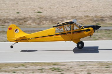 ESKISEHIR, TURKIYE - SEPTEMBER 17, 2023: M.S.O Air and Space Museum Aviat A-1B Husky (2431) displayed at Sivrihisar SHG Airshow clipart