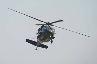 ISTANBUL, TURKIYE - MAYIS 01, 2023: Türk Jandarma Gücü Sikorsky S-70 Teknofest İstanbul 'da İstanbul Atatürk Havalimanı' nda sergilendi