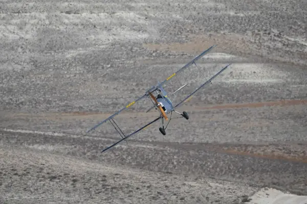 stock image ESKISEHIR, TURKIYE - SEPTEMBER 16, 2023: M.S.O Air and Space Museum de Havilland DH-82 Tiger Moth (83900) displayed at Sivrihisar SHG Airshow