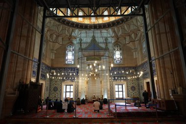 EDIRNE, TURKIYE - 07 Nisan 2024: Edirne City 'deki Selimiye Camii. Selimiye Camii Mimar Sinan tarafından 1568 ve 1575 yılları arasında inşa edilmiştir..