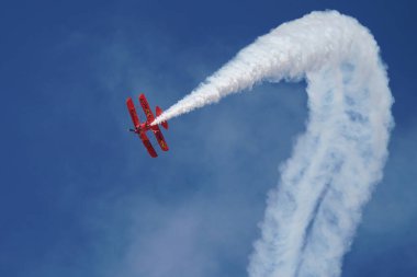 ESKISEHIR, TURKIYE - 16 Eylül 2023: M.S.O Hava ve Uzay Müzesi Pitts S-2B Special (5322) Sivrihisar SHG Airshow 'da sergilendi