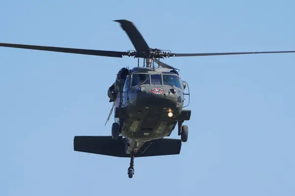 stock image ISTANBUL, TURKIYE - APRIL 30, 2023: Turkish Jandarma Force Sikorsky S-70 displayed at Istanbul Ataturk Airport during Teknofest Istanbul