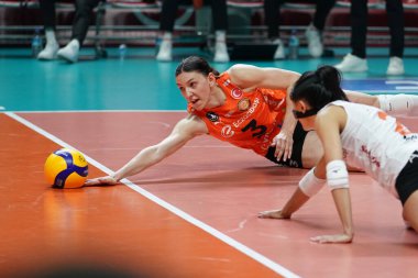 ISTANBUL, TURKIYE - 13 Nisan 2024: Tijana Boskoviç, Burhan Felek Spor Salonu 'nda oynanan Fenerbahçe Opet vs Eczacibasi Dynavit Türk Sultanlar Ligi karşılaşmasında