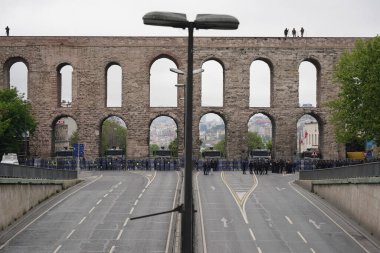 ISTANBUL, TURKIYE - MAY 01, 2024: Police forces in Sarachane during International Workers Day clipart