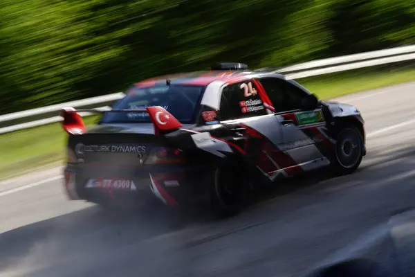 stock image BURSA, TURKIYE - MAY 18, 2024: Rally car race in Bursa Rally