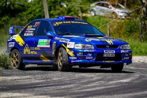 BURSA, TURKIYE - 18 Mayıs 2024: Bursa Rallisi 'nde ralli araba yarışı