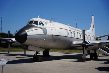 ISTANBUL, TURKIYE - HAZİRAN 01, 2024: Türk Hava Kuvvetleri Vickers Viscount 794D (430) İstanbul Havacılık Müzesinde sergilendi