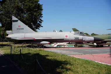 ISTANBUL, TURKIYE - JUNE 01, 2024: Turkish Air Force Convair F-102A Delta Dagger displayed at Istanbul Aviation Museum clipart