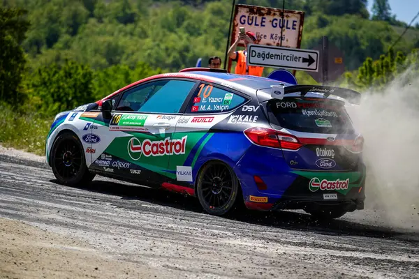 stock image BURSA, TURKIYE - MAY 18, 2024: Rally car race in Bursa Rally