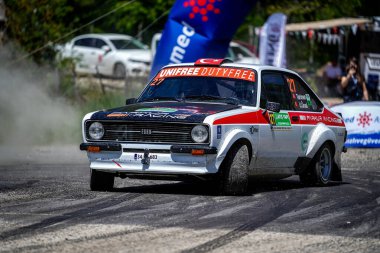BURSA, TURKIYE - 18 Mayıs 2024: Bursa Rallisi 'nde ralli araba yarışı