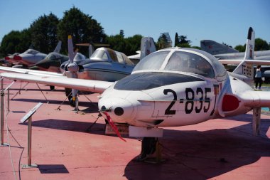 ISTANBUL, TURKIYE - JUNE 01, 2024: Turkish Air Force Cessna T-37C Tweety Bird (40807) displayed at Istanbul Aviation Museum clipart