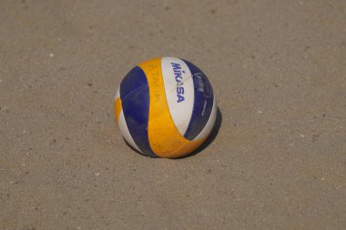 BALIKESIR, TURKIYE - 07 Temmuz 2023: Pro Beach Tour Erdek 'te Mikasa VLS300 top, Balikesir' de Ocaklar Leg