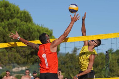BALIKESIR, TURKIYE - 09 Temmuz 2023: Pro Beach Tour Erdek, Ocaklar Leg