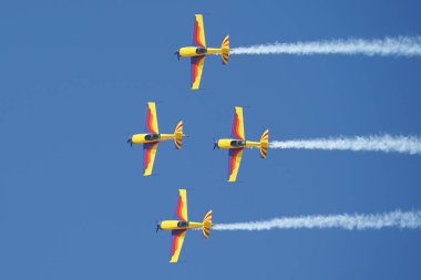 ESKISEHIR, TURKIYE - 17 Eylül 2023: Romen Şahin Aerobik Takımı Sivrihisar SHG Hava Gösterisinde sergilendi