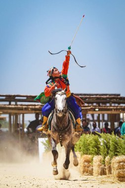 ISTANBUL, TURKIYE - Haziran 08, 2024: Etnospor Kültür Festivali 'nde Binicilik Şovu