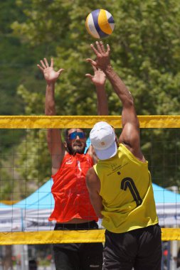 BALIKESIR, TURKIYE - 09 Temmuz 2023: Pro Beach Tour Erdek, Ocaklar Leg