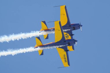 ESKISEHIR, TURKIYE - 17 Eylül 2023: Romen Şahin Aerobik Takımı Sivrihisar SHG Hava Gösterisinde sergilendi