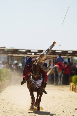 ISTANBUL, TURKIYE - Haziran 08, 2024: Etnospor Kültür Festivali 'nde Binicilik Şovu