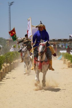 ISTANBUL, TURKIYE - Haziran 08, 2024: Etnospor Kültür Festivali 'nde Binicilik Şovu