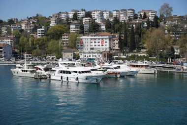İSTANBUL, TURKIYE - 11 Nisan 2024: İstanbul 'daki Istinye Marina' da tekneler