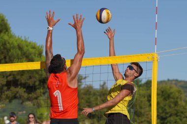 BALIKESIR, TURKIYE - 09 Temmuz 2023: Pro Beach Tour Erdek, Ocaklar Leg