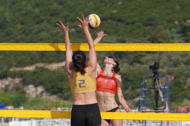 BALIKESIR, TURKIYE - 08 Temmuz 2023: Pro Beach Tour Erdek, Ocaklar Leg