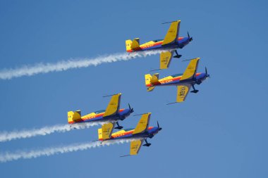 ESKISEHIR, TURKIYE - 17 Eylül 2023: Romen Şahin Aerobik Takımı Sivrihisar SHG Hava Gösterisinde sergilendi