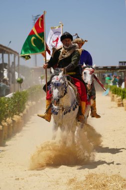 ISTANBUL, TURKIYE - Haziran 08, 2024: Etnospor Kültür Festivali 'nde Binicilik Şovu