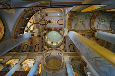 BALIKESIR, TURKIYE - 20 Haziran 2024: Ayvalik 'teki Cunda Taksiyarhis Kilisesi