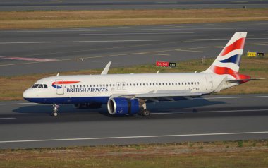 ISTANBUL, TURKIYE - JUNE 21, 2023: British Airways Airbus A320-251N (8431) landing to Istanbul International Airport clipart