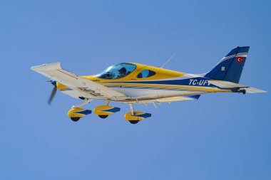 ESKISEHIR, TURKIYE - 16 Eylül 2023: Özel BRM Aero Bristell TDO (120) Sivrihisar SHG Airshow 'da sergilendi