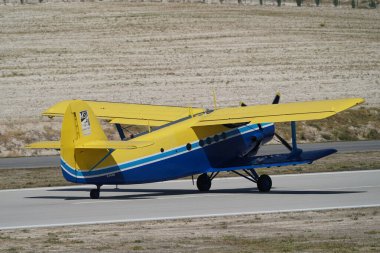 ESKISEHIR, TURKIYE - 17 Eylül 2023: M.S.O Hava ve Uzay Müzesi Antonov An-2T (17805) Sivrihisar SHG Hava Gösterisi 'nde sergilendi