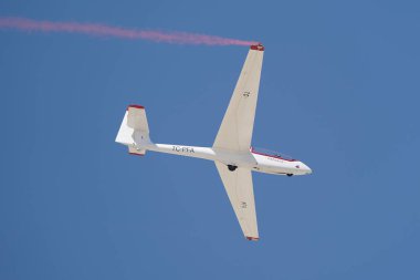 ESKISEHIR, TURKIYE - 17 Eylül 2023: Türkiye Havacılık Derneği PZL-Bielsko SZD-50-3 Puchacz (B-1727) Sivrihisar SHG Airshow 'da sergilendi