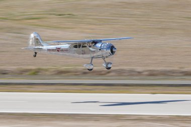 ESKISEHIR, TURKIYE - 17 Eylül 2023: M.S.O Hava ve Uzay Müzesi Cessna 195A (7594) Sivrihisar SHG Hava Gösterisi