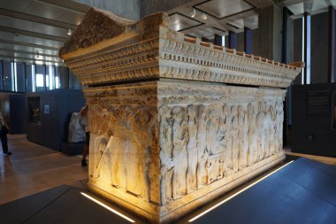 CANAKKALE, TURKIYE - 19 Haziran 2024: Canakkale 'deki Truva antik şehir müzesi