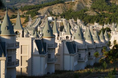 BOLU, TURKIYE - JULY 18, 2024: Burj Al Babas abandoned villas in Mudurnu Town clipart