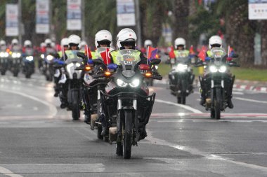 İSTANBUL, TÜRKİYE - 30 Ağustos 2024: Vatan Bulvarı 'nda düzenlenen Türk Zafer Günü geçit töreninde Motorize Jandarma geçidi