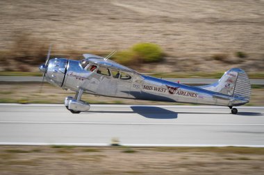 ESKISEHIR, TURKIYE - 22 Eylül 2024: Sivrihisar SHG Hava Gösterisinde Er Cessna 195A (7594)