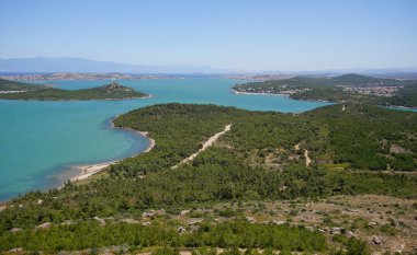 Ayvalik, Balikesir Şehri, Türkiye 'deki Seytan Sofrasi Tepesinden görüntü
