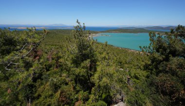 Ayvalik, Balikesir Şehri, Türkiye 'deki Seytan Sofrasi Tepesinden görüntü