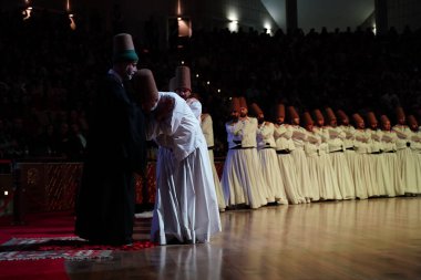 KONYA, TURKIYE - 14 Aralık 2024: Seb-i Arus, Konya 'da Düğün Günü Seb-i Arus sırasında Dervişler