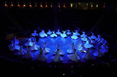 KONYA, TURKIYE - 14 Aralık 2024: Seb-i Arus, Konya 'da Düğün Günü Seb-i Arus sırasında Dervişler