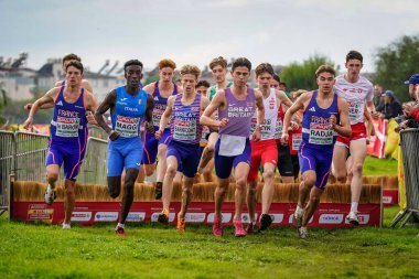 ANTALYA, TURKIYE - DECEMBER 08, 2024: Athletes running during European Cross Country Championships clipart