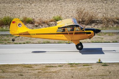 ESKISEHIR, TURKIYE - SEPTEMBER 22, 2024: Private Aviat A-1B Husky (2431) display in Sivrihisar SHG Airshow clipart