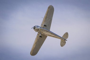 ESKISEHIR, TURKIYE - 22 Eylül 2024: Sivrihisar SHG Hava Gösterisinde Er Cessna 195A (7594)